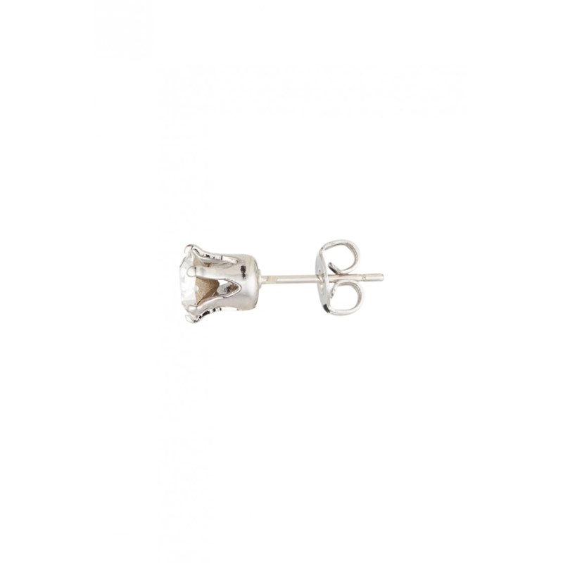 Boucles d'oreilles Solitaire Taille S - Argenté et Cristal - vue 4