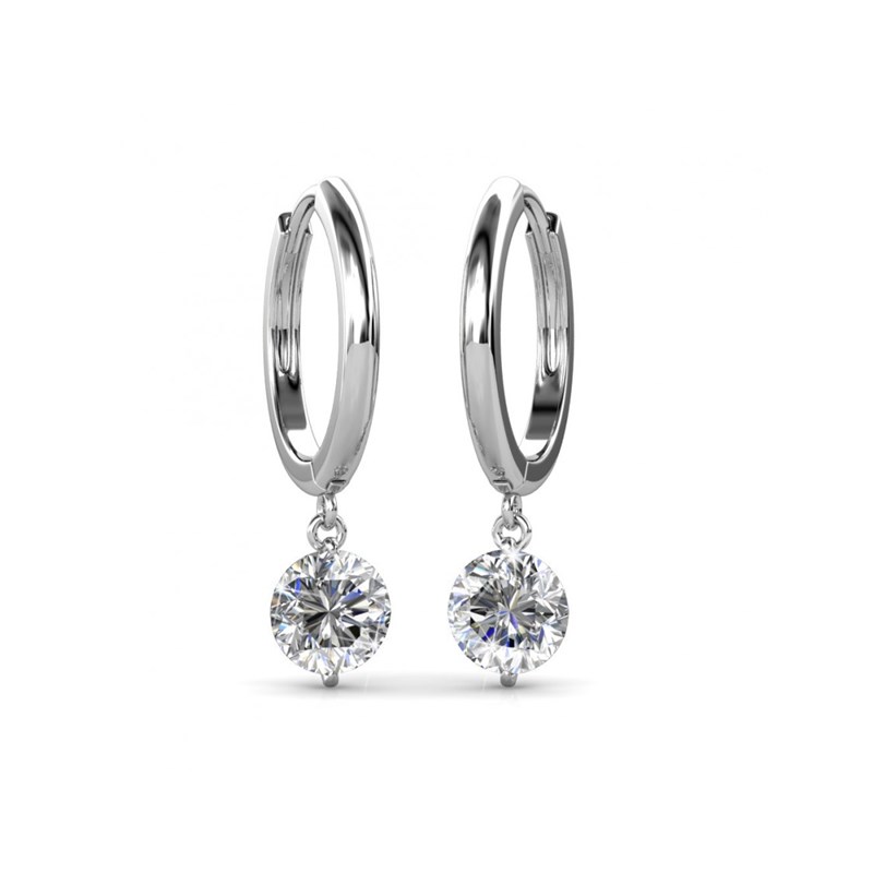 Boucles d'oreilles Grace - Argenté et Cristal - vue 2