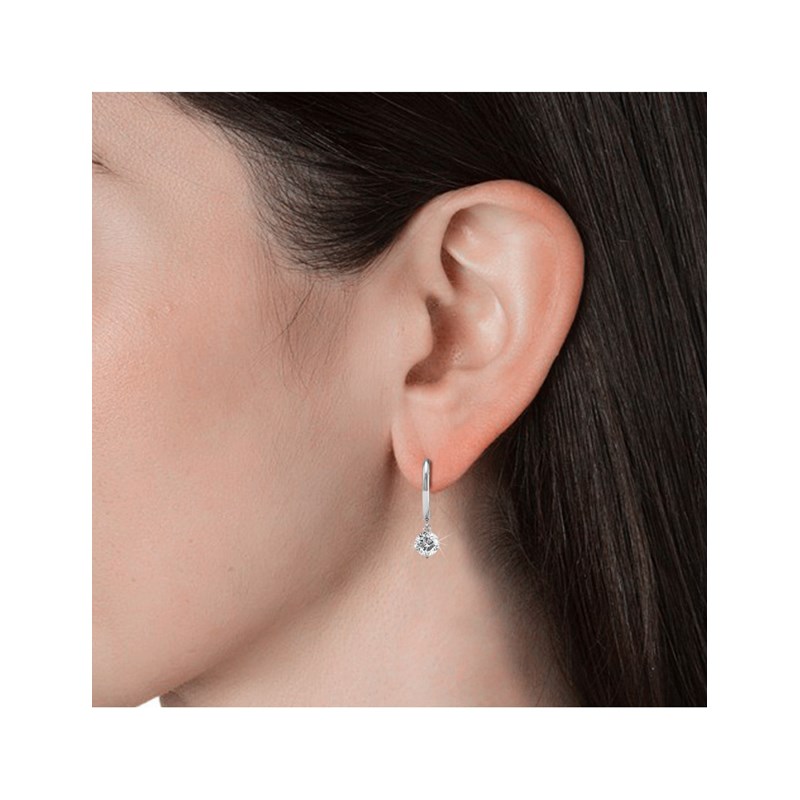 Boucles d'oreilles Grace - Argenté et Cristal - vue 4