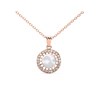 Pendentifs Chloe Pearl - Or Rosé et Cristal - vue V1