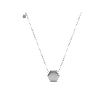 Collier Hexagon - Argenté et Cristal