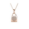 Pendentif Lock Heart - Or Rosé et Cristal - vue V1