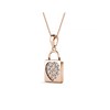 Pendentif Lock Heart - Or Rosé et Cristal - vue V2