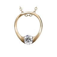 Pendentif Mini Ring - Or et Cristal