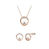 Parure Clarine : Or Rosé et Cristal