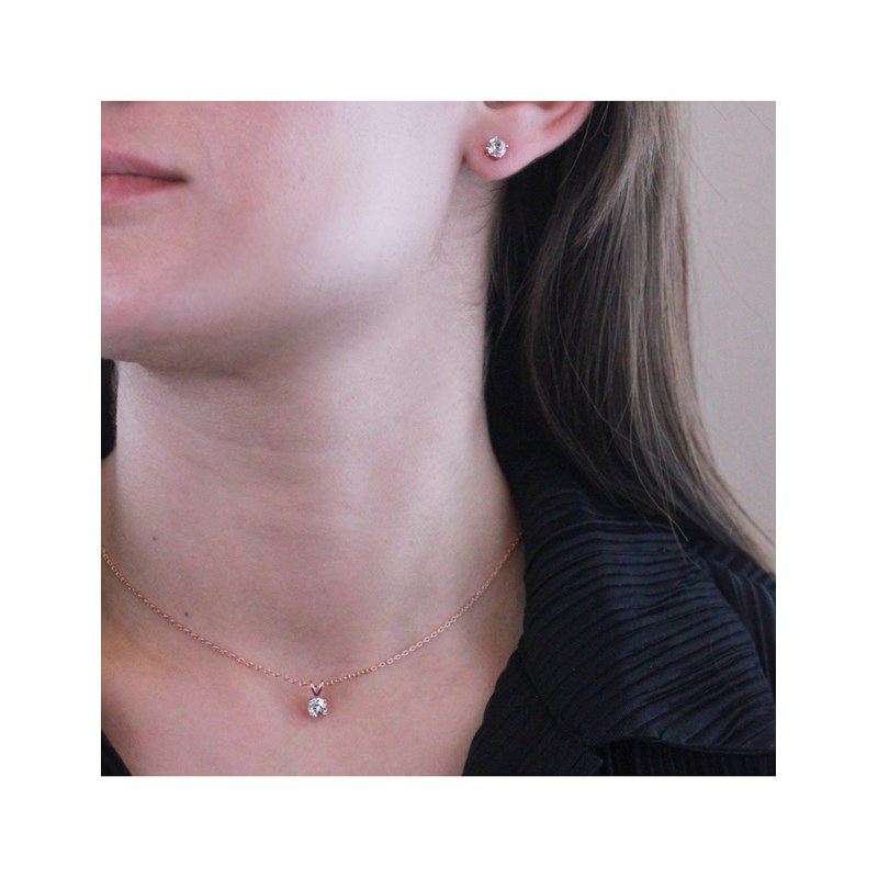 Parure et Coffret Mary - Or Rosé et Cristal - vue 2