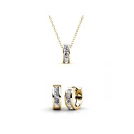 Parure et Coffret Square Hoop - Doré et Cristal