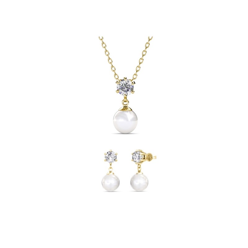 Parure et Coffret Pauline - Doré et Cristal