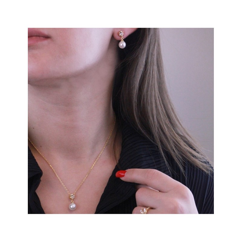 Parure et Coffret Pauline - Doré et Cristal - vue 2