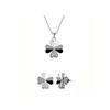 Parure et Coffret Clover Petal - Argenté et Cristal - vue V1