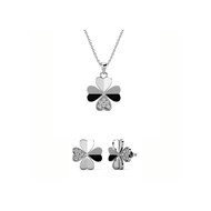 Parure et Coffret Clover Petal - Argenté et Cristal