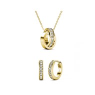 Parure et Coffret Circle Hoop - Doré et Cristal