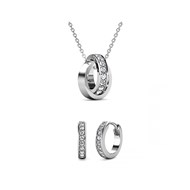 Parure et Coffret Circle Hoop - Argenté et Cristal