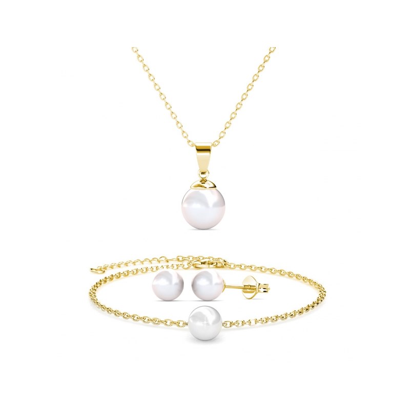 Parure trio Mother Of Pearl - Doré Et Blanc