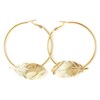 boucles d'oreilles créoles feuilles doré à l'or fin - ZÉPHYR - vue V1