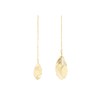 boucles d'oreilles pandantes feuilles doré à l'or fin - ZÉPHYR - vue V1