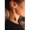 boucles d'oreilles pandantes feuilles doré à l'or fin - ZÉPHYR - vue V4