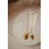 boucles d'oreilles pandantes feuilles doré à l'or fin - ZÉPHYR - vue V5