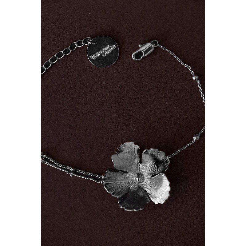 bracelet fleur plaqué argent - ORPHÉE - vue 2