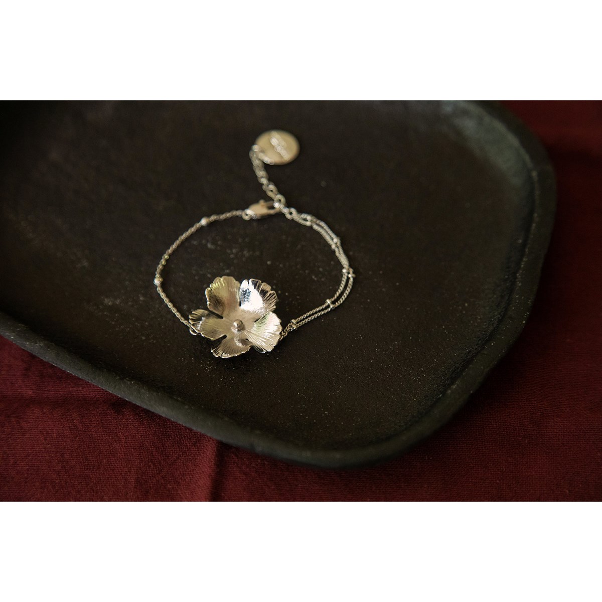 bracelet fleur plaqué argent - ORPHÉE - vue 3