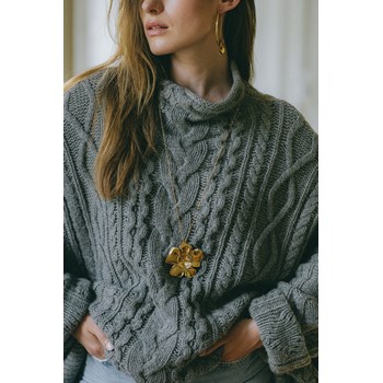 sautoir fleurs doré à l'or fin - ORPHÉE