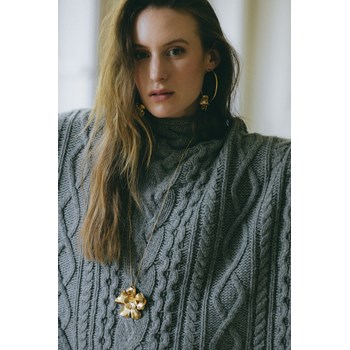 sautoir fleurs doré à l'or fin - ORPHÉE