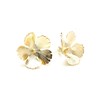 maxi boucles d'oreilles puces fleurs doré à l'or fin - ORPHÉE - vue V1