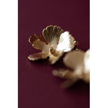 maxi boucles d'oreilles puces fleurs doré à l'or fin - ORPHÉE