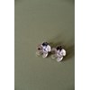 maxi boucles d'oreilles puces fleurs plaqué argent - ORPHÉE - vue V2