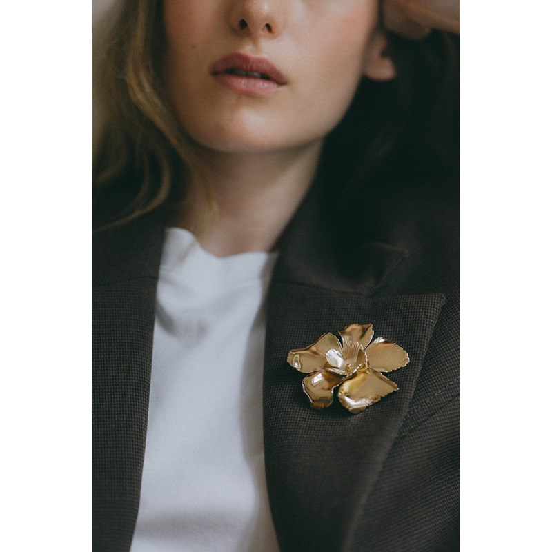 broche fleurs plaqué argent - ORPHÉE - vue 5