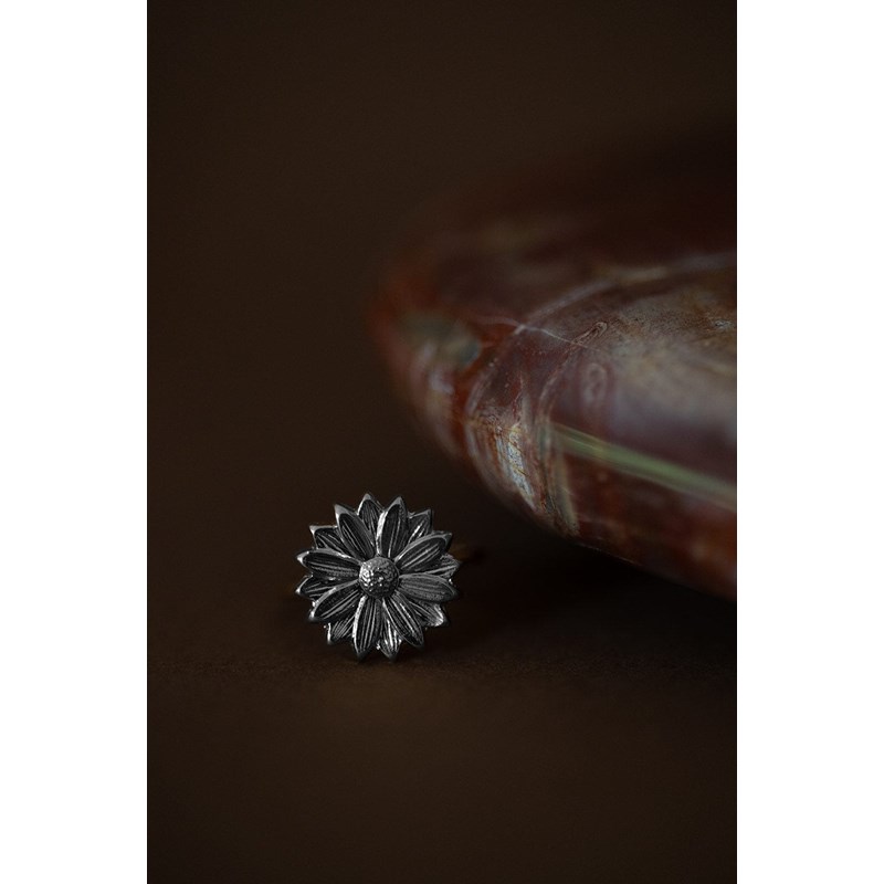 bague fleur plaqué argent - MAÏA - vue 2
