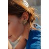 maxi boucles d'oreilles puces fleurs plaqué argent - MAÏA - vue V5