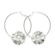 boucles d'oreilles créoles fleurs plaqué argent - MAÏA