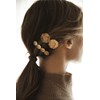 barrette fleurs doré à l'or fin - MAÏA - vue V5