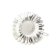 maxi barrette fleur plaqué argent - MAÏA