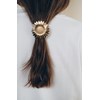 maxi barrette fleur plaqué argent - MAÏA - vue V3