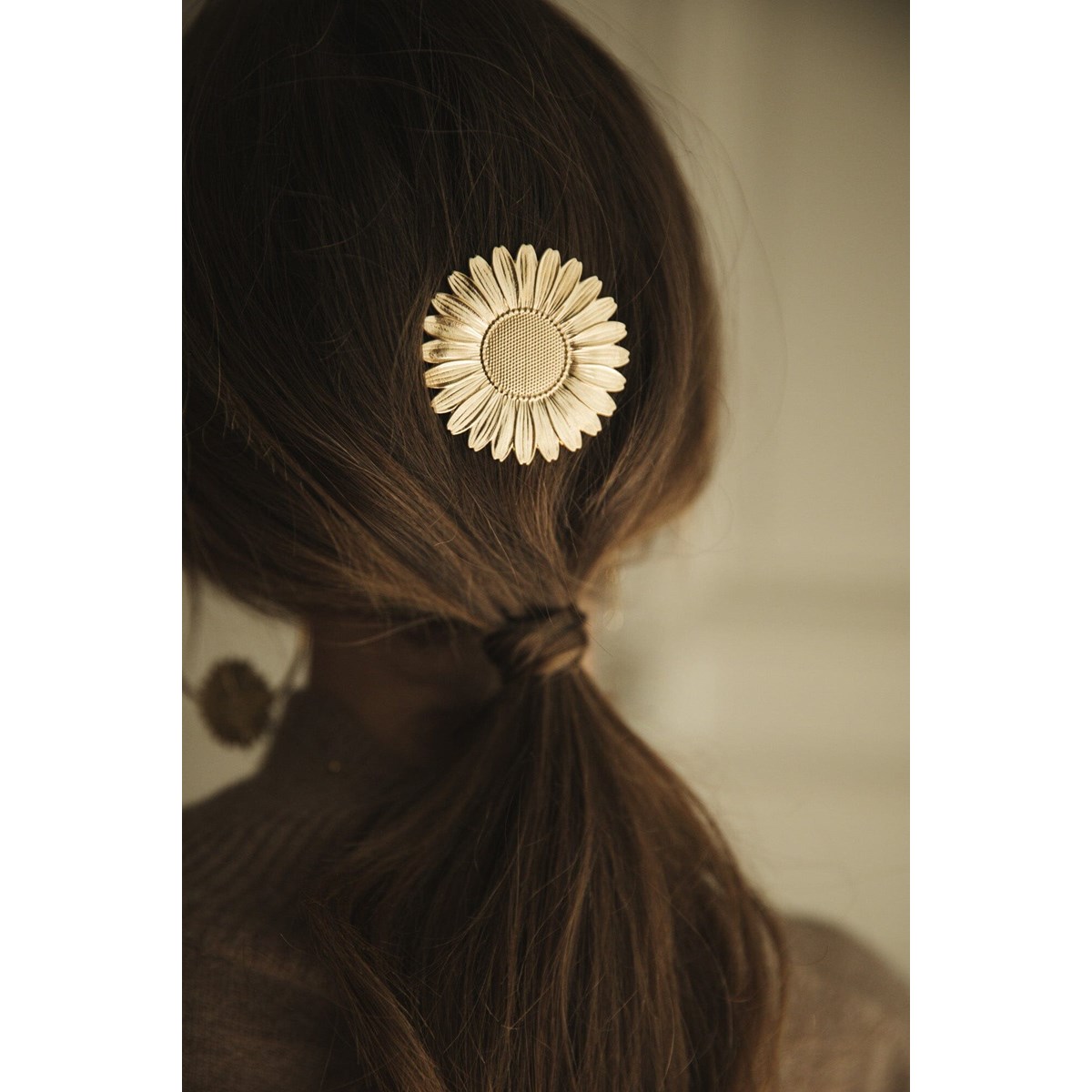 maxi barrette fleur plaqué argent - MAÏA - vue 4