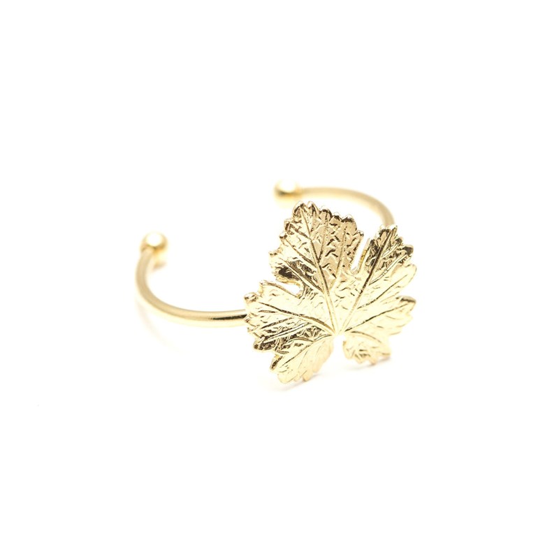 bague feuille doré à l'or fin - HÉRA