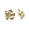 maxi boucles d'oreilles puces feuilles doré à l'or fin - HÉRA - vue V1