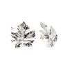 maxi boucles d'oreilles puces feuilles plaqué argent - HÉRA - vue V1