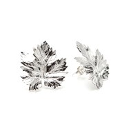 maxi boucles d'oreilles puces feuilles plaqué argent - HÉRA