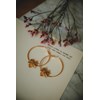 boucles d'oreilles créoles feuilles doré à l'or fin - HÉRA - vue V5