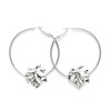 boucles d'oreilles créoles feuilles plaqué argent - HÉRA - vue V1