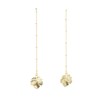 boucles d'oreilles pendantes feuilles doré à l'or fin - HÉRA - vue V1
