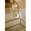 boucles d'oreilles pendantes feuilles doré à l'or fin - HÉRA - vue V2