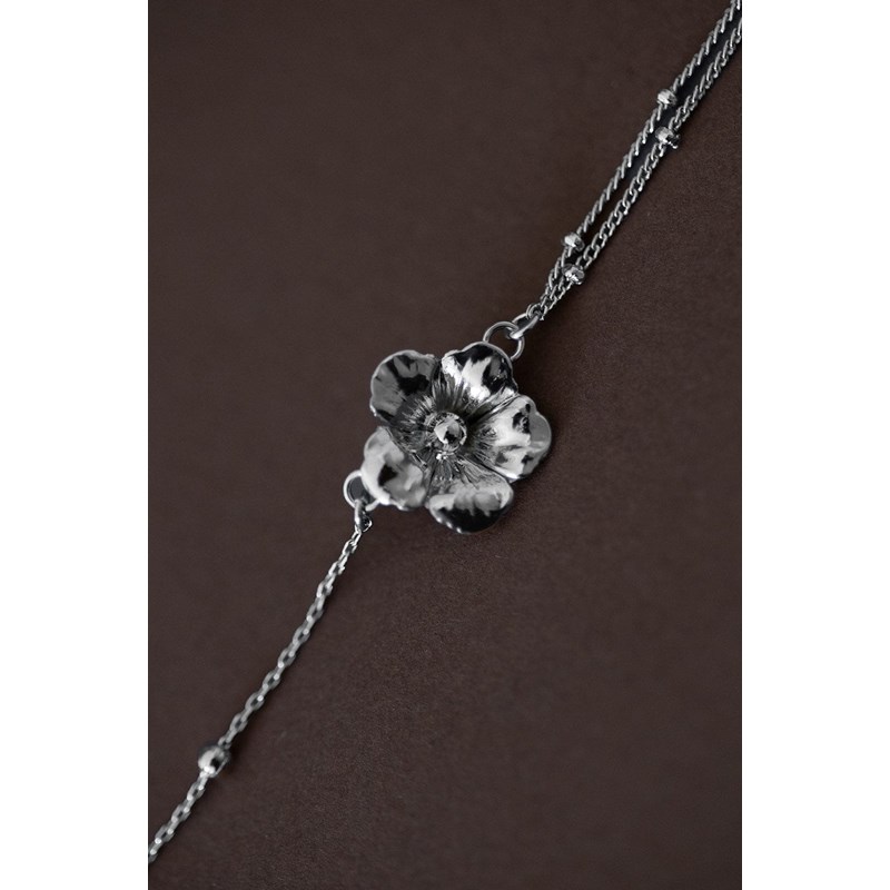 bracelet fleur plaqué argent - GAÏA - vue 2