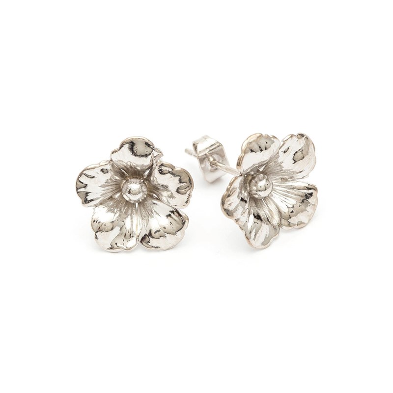 boucles d'oreilles puces fleurs plaqué argent - GAÏA