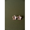 maxi boucles d'oreilles puces fleurs plaqué argent - GAÏA - vue V2