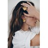 maxi boucles d'oreilles puces fleurs plaqué argent - GAÏA - vue V3