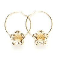 boucles d'oreilles créoles fleurs doré à l'or fin - GAÏA